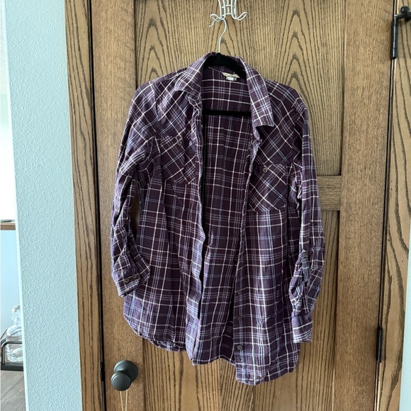 Duluth Trading Co Purple Plaid Tunic - Picture 1 of 3